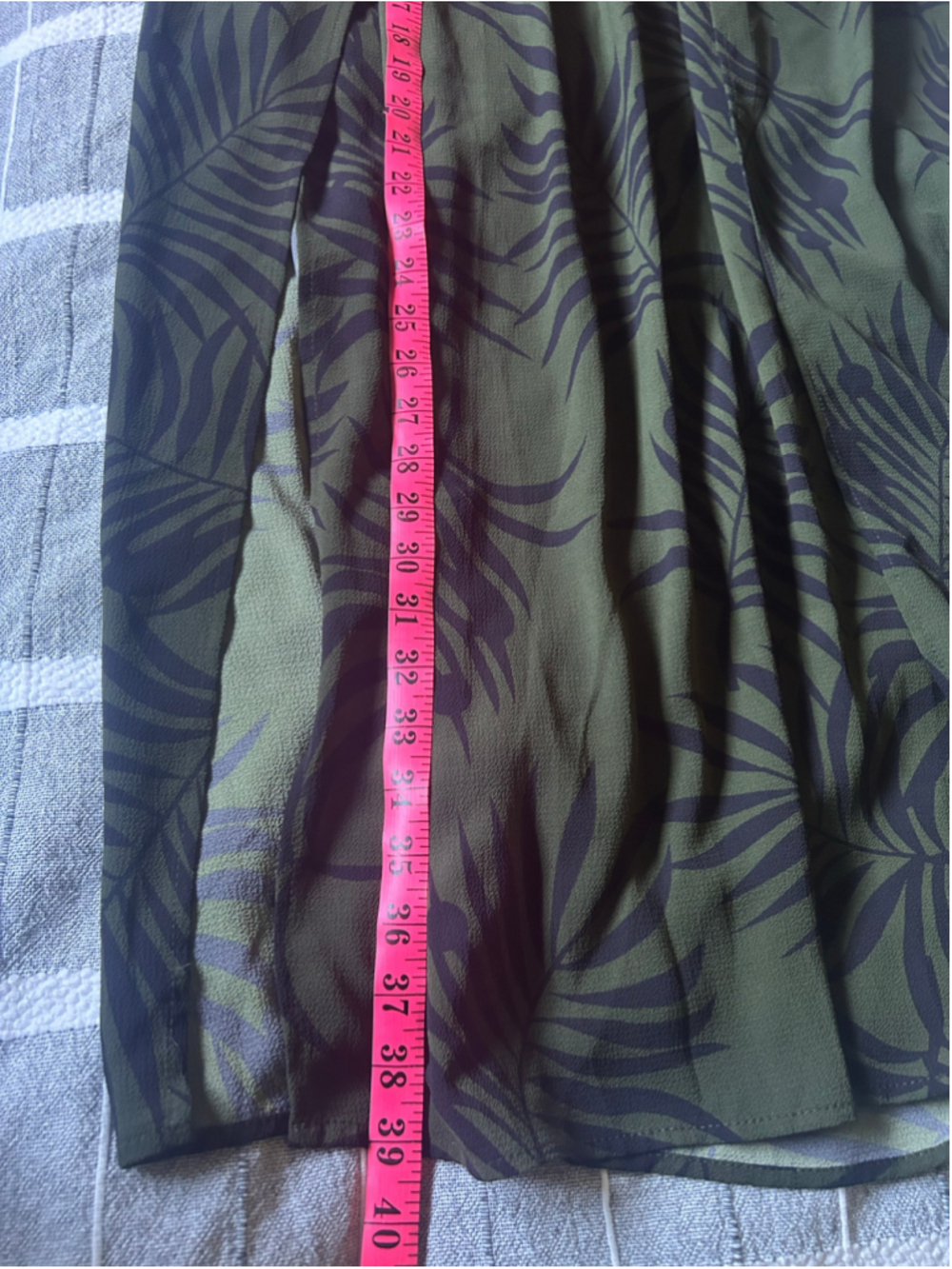 Maxi Skirt Top Set Olive Green Black Leaf Print - Picture 16 of 16